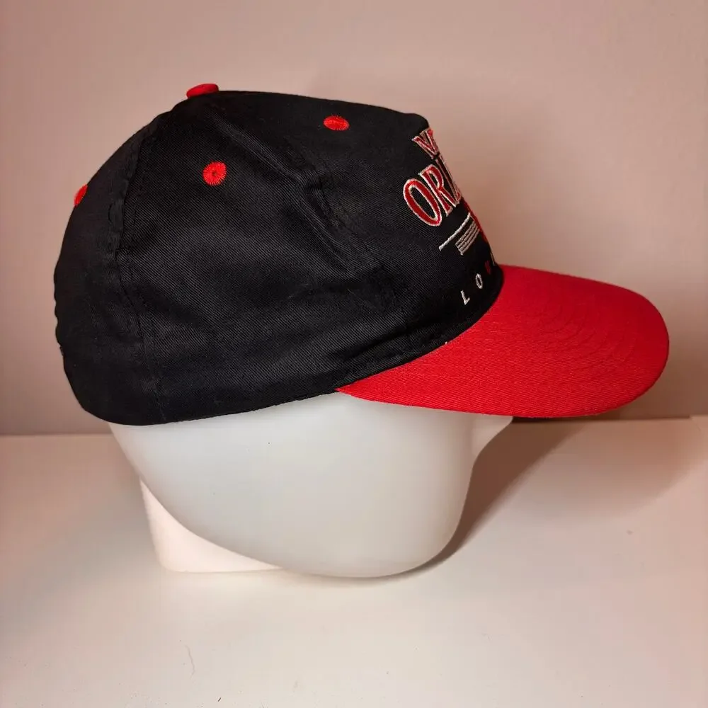 Vtg 90s NEW ORLEANS Louisiana Snapback Hat Cap Embroidered Black Red MINT